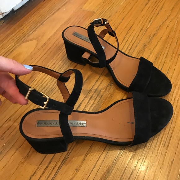 black suede sandals mid heel